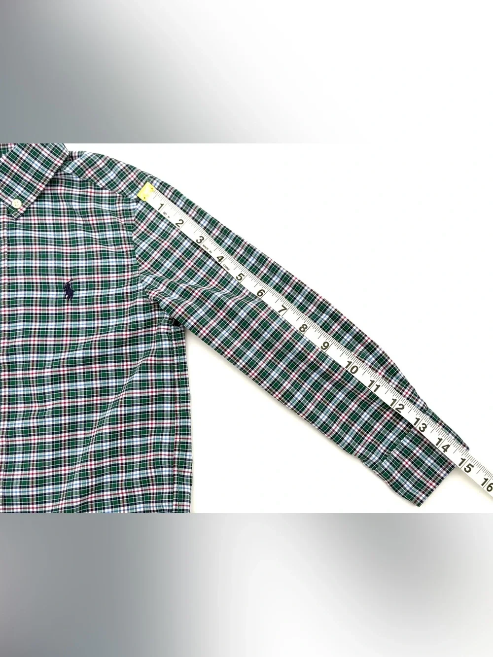 EUC Ralph Lauren Boys Holiday / Christmas Plaid Button Down Shirt In Green 4/4T